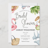 Modern Beach Pool Party Zomer Vrijgezellenfeest Kaart (Voorkant)