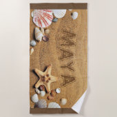 Modern, Beach, Sand, persoonlijk Strandlaken (Voorkant)