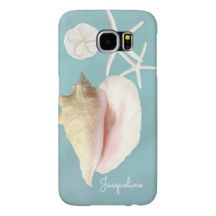 Modern Beach Seashell Conch Shell Starfish Art Samsung Galaxy S6 Hoesje