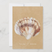 Modern Beach Seashell Lijst Foto Zand Bruiloft Save The Date (Achterkant)