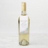 Modern Beach Seashells Koraal en Blauwgroen Flessenhanger (Op fles)