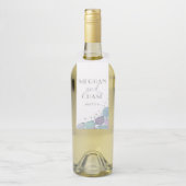 Modern Beach Seashells Lila en stoffig blauw Flessenhanger (Op fles)