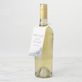 Modern Beach Seashells Lila en stoffig blauw Flessenhanger (Schuin)