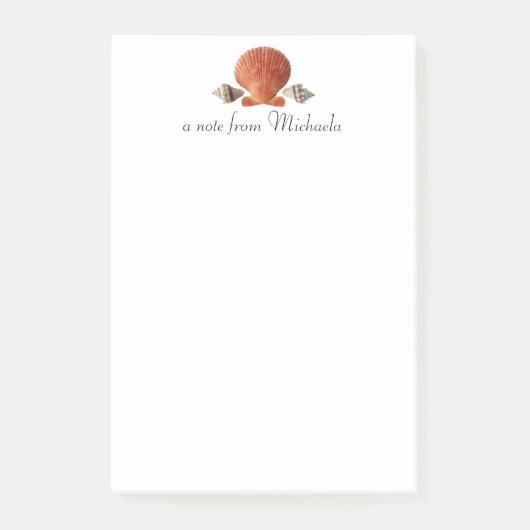Modern Beach Seashells Personalized Post-it® Notes (Voorkant)