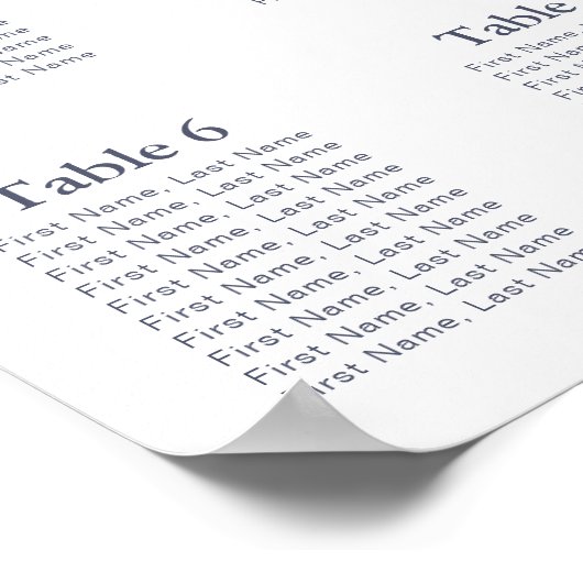 Modern Beach Shell 10 Table Wedding Seating Chart Poster (Hoek)