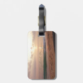 Modern Beach, Sunset, Plumeria Bagagelabel (Achterkant verticaal)