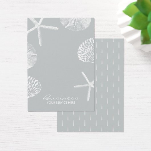 Modern Beach Theme Seashells Grey Earring Display Visitekaartje (Bureau)