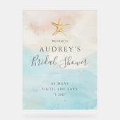 Modern Beach Theme Vrijgezellenfeest Welkom Acryl Bord (Voorkant)