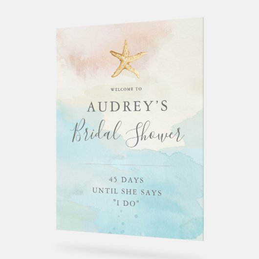 Modern Beach Theme Vrijgezellenfeest Welkom Acryl Bord (Hoek)