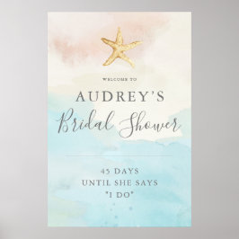 Modern Beach Theme Vrijgezellenfeest Welkom Poster