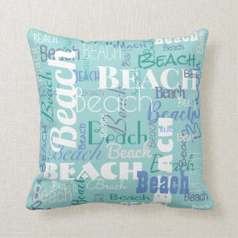 Modern Beach Typography Pattern Tropical Blue Kussen