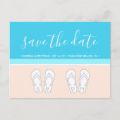 Modern Beach Unique Monogram Weddenschap Save the Aankondigingskaart (Voorkant)