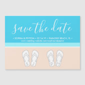 Modern Beach Unique Monogram Weddenschap Save the Magnetische Uitnodiging (Voorkant)