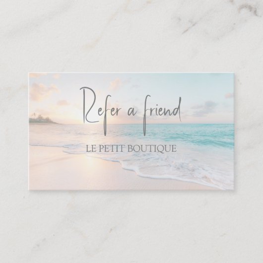 Modern Beach Verwijs een Vriend Verwijzing Kaart (Voorkant)