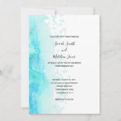 Modern Beach Waterverf Design Wedding Invitation Kaart (Voorkant)