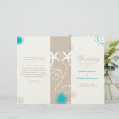 Modern Beach Wedding Celebration Bi Fold Programme (Staand voorkant)
