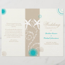 Modern Beach Wedding Celebration Bi Fold Programme
