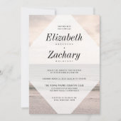 Modern Beach Wedding Diamond Kaart (Voorkant)