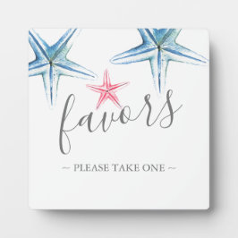 Modern Beach Wedding Favors Sign Plaque Fotoplaat
