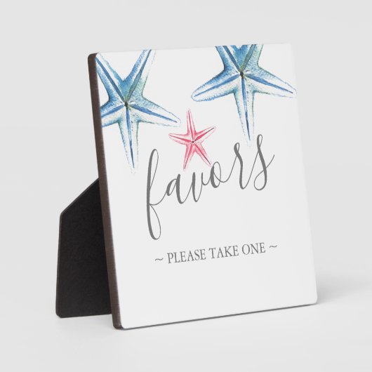 Modern Beach Wedding Favors Sign Plaque Fotoplaat (Voorkant)