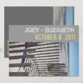 Modern Beach Wedding Invitation Kaart (Voorkant / Achterkant)