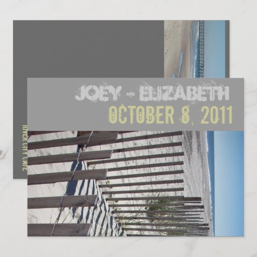 Modern Beach Wedding Invitation Kaart (Voorkant / Achterkant)