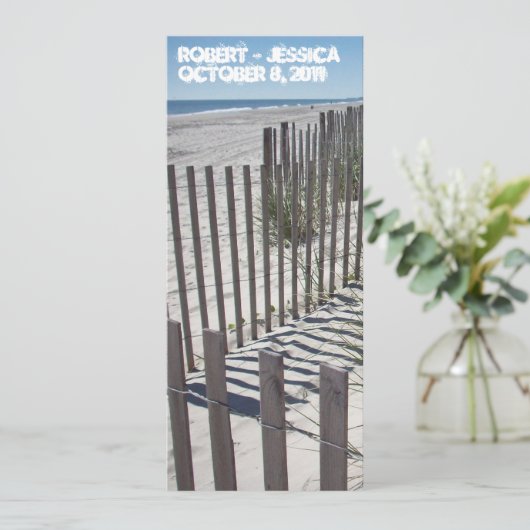 Modern Beach Wedding Invitation Kaart (Staand voorkant)