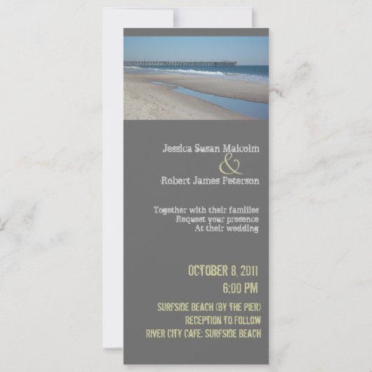 Modern Beach Wedding Invitation Kaart (Achterkant)