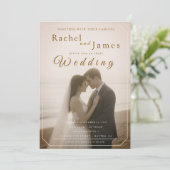 Modern Beach Wedding Invitation with QR Code Kaart (Staand voorkant)