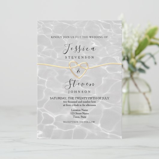 Modern Beach Wedding Kaart (Staand voorkant)