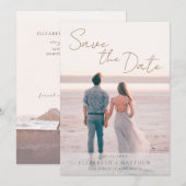 Modern Beach Wedding Save the Date Kaart (Voorkant / Achterkant)