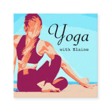 Modern Beach Yoga Instructor Vrouw Pose