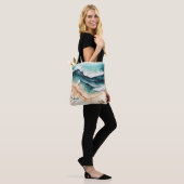 Modern Beach Zee Waves Zeezand Tote Bag (Op model)