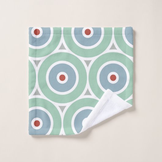 Modern Beachy Circle Design Bad Handdoek (Wasdoekje)