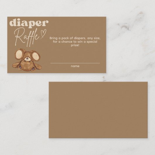 Modern Bearly Wait Baby shower Luierkrabbel Informatiekaartje (Voorkant / Achterkant)