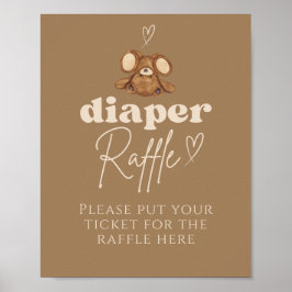 Modern Bearly Wait Baby shower Luierkrabbel Poster
