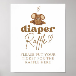 Modern Bearly Wait Baby shower Luierkrabbel Poster