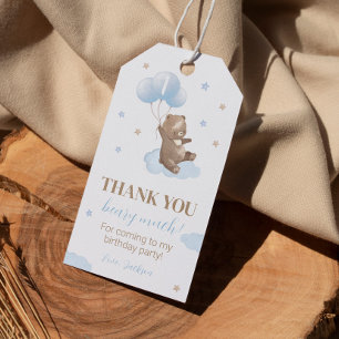Modern Beary 1st Birthday Dank u Label Cadeaulabel