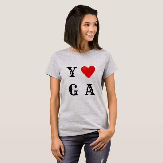 Modern Beauful Yoga Heart T-shirt (Voorkant volledig)