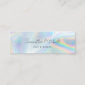 Modern Beautician Makeup Stylist Holographic Mini Visitekaartje (Voorkant)