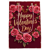 Modern Beautiful Luxury Floral Love Collection Medium Cadeauzakje (Achterkant)