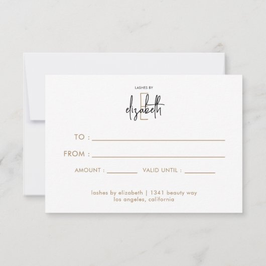 Modern Beauty Business Gift Certificaat (Achterkant)