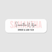 Modern Beauty Haarsalon Blush Roze Estheticus Naamplaatje (Voorkant)