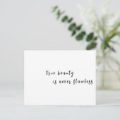 Modern Beauty Inspirational Quote Design Briefkaart (Staand voorkant)