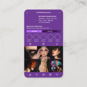 Modern Beauty Instagram Royal Paarse Lash Tech Visitekaartje (Voorkant)