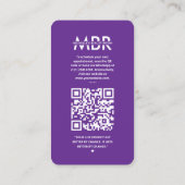 Modern Beauty Instagram Royal Paarse Lash Tech Visitekaartje (Achterkant)