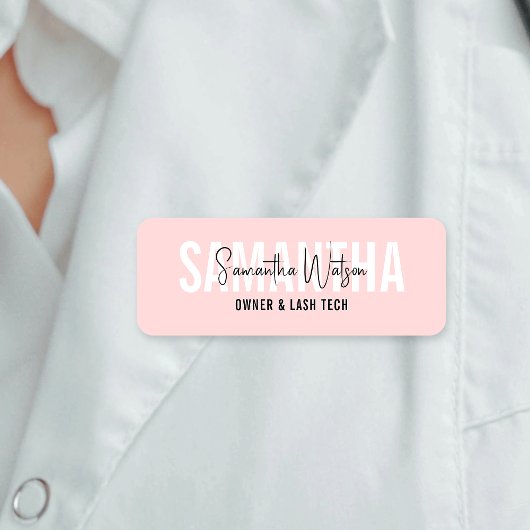 Modern Beauty Lash Salon Blush Roze estheticus Naamplaatje