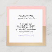 Modern Beauty Lavendel Paarse Monogram Vierkante Visitekaartje (Achterkant)