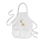 Modern Beauty Oranje Giraffe met naam Kinder Schort (Voorkant)