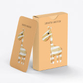 Modern Beauty Oranje Giraffe met naam Pokerkaarten
